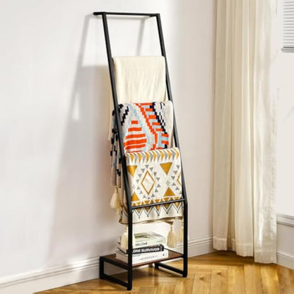 Farmhouse Ladder Rack – 5.2ft Blanket Display Shelf