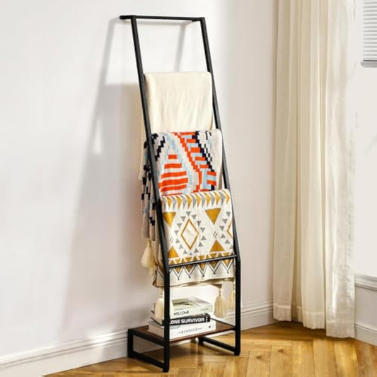 Farmhouse Ladder Rack – 5.2ft Blanket Display Shelf
