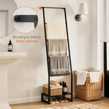 Farmhouse Ladder Rack – 5.2ft Blanket Display Shelf